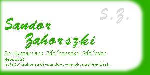 sandor zahorszki business card